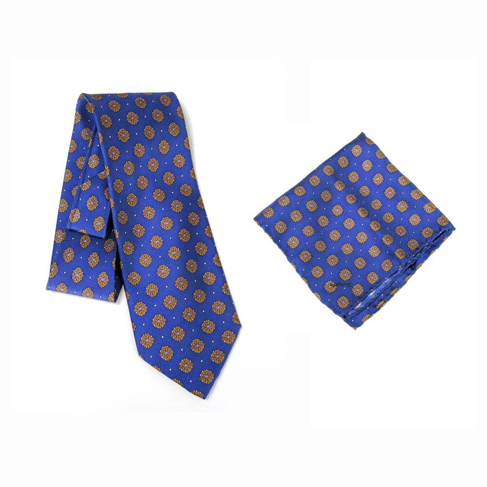 Italo Feretti 100% Silk Neck Tie and Pocket Square